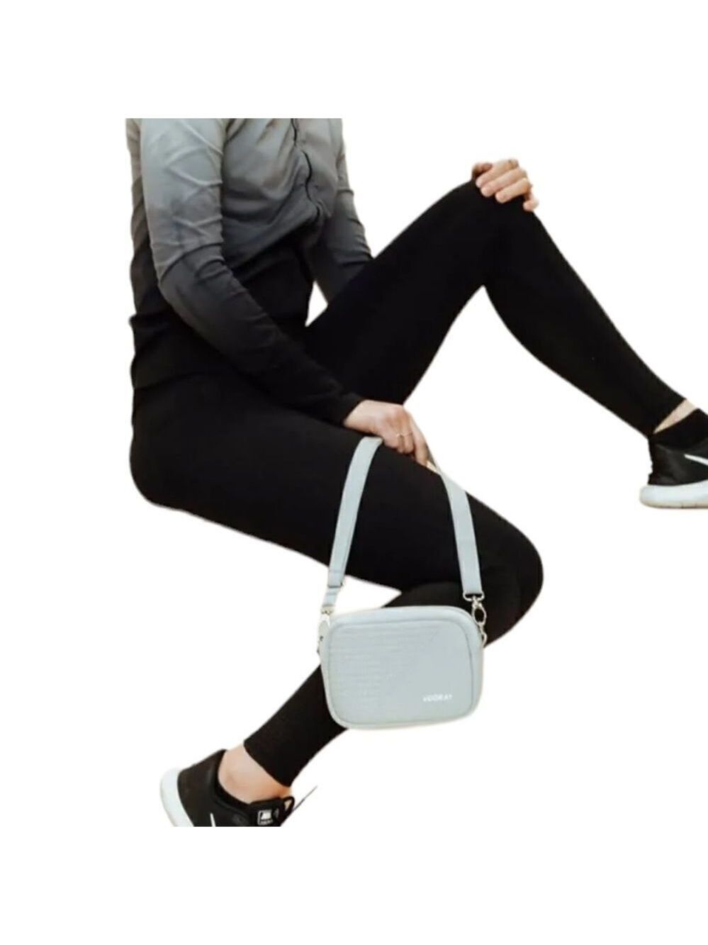 Vooray Crossbody Nylon Gray Moto Bag - NWOT